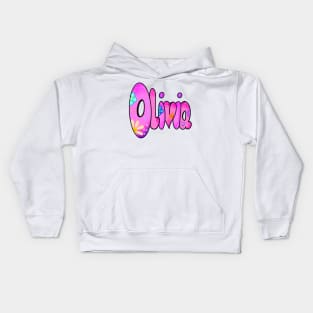 Olivia girls first name in Pink Personalized personalised customised name Olivia Kids Hoodie